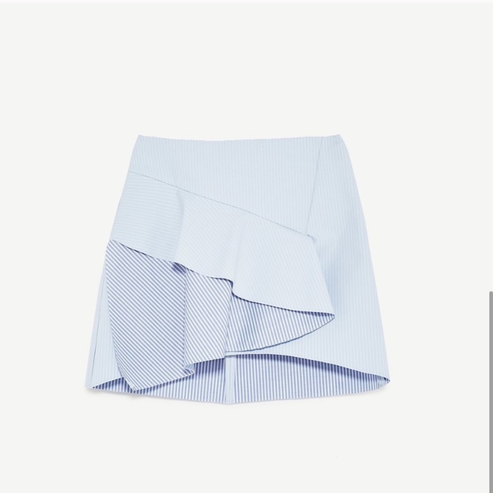 [Zara] Fun Ruffle Striped Mini Skirt - Picture 3 of 7